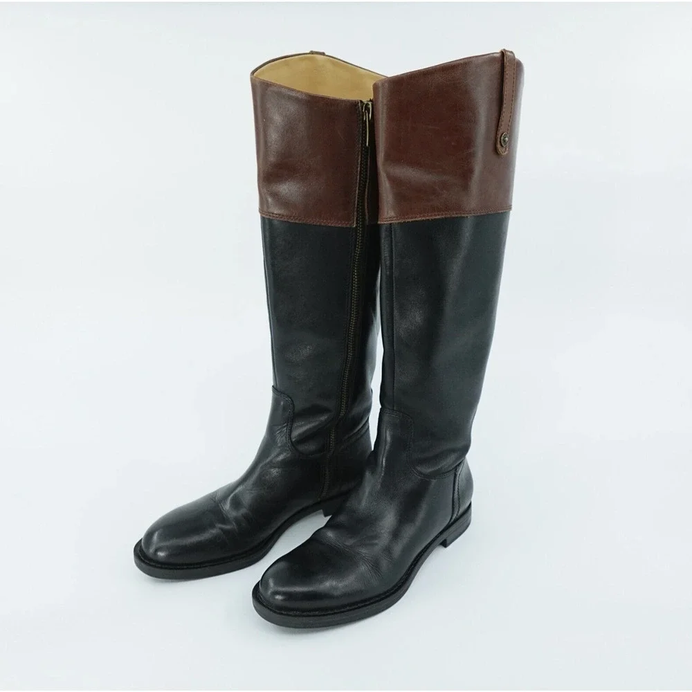 Enzo Angiolini Riding Boots Women 5.5 Black Leather Equestrian Dressage Timeless